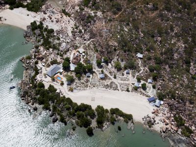 Kimberley Coastal Camp Aerial Above